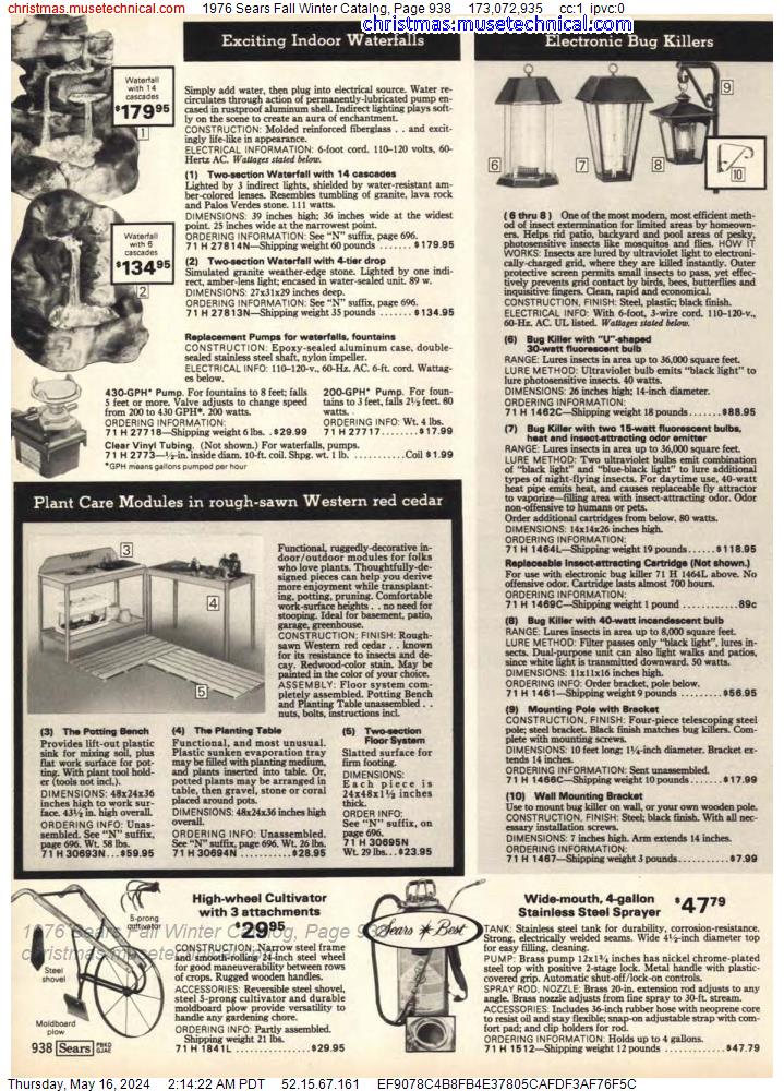 1976 Sears Fall Winter Catalog, Page 938