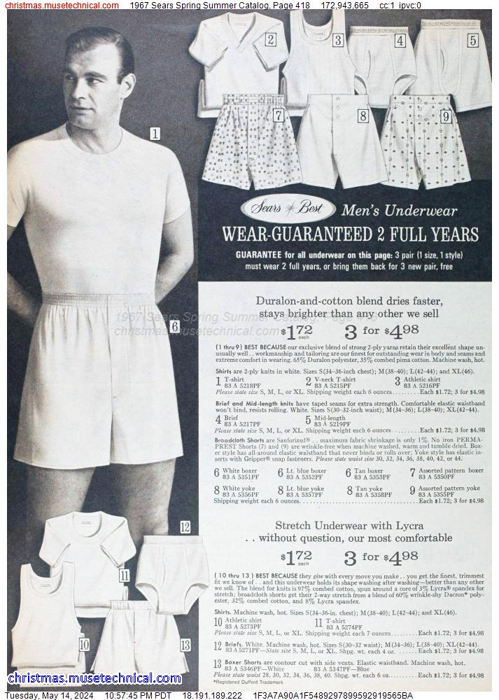 1967 Sears Spring Summer Catalog, Page 418