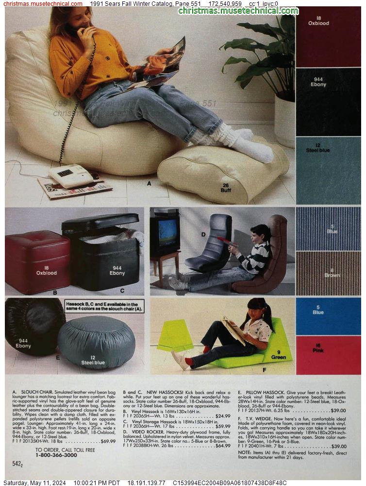 1991 Sears Fall Winter Catalog, Page 551
