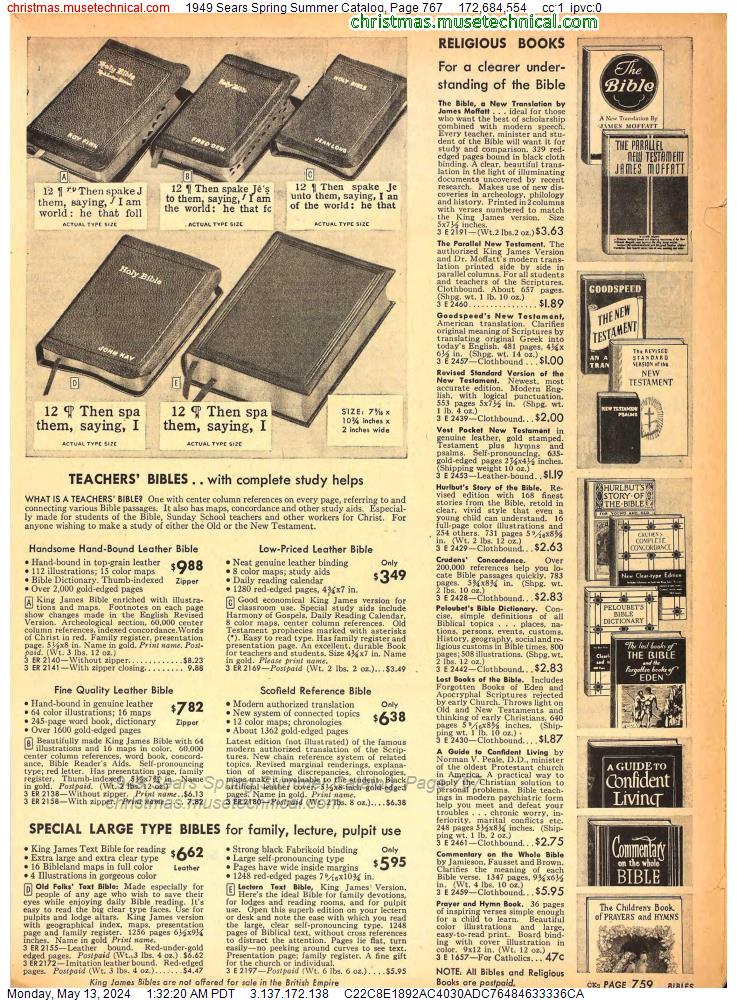 1949 Sears Spring Summer Catalog, Page 767