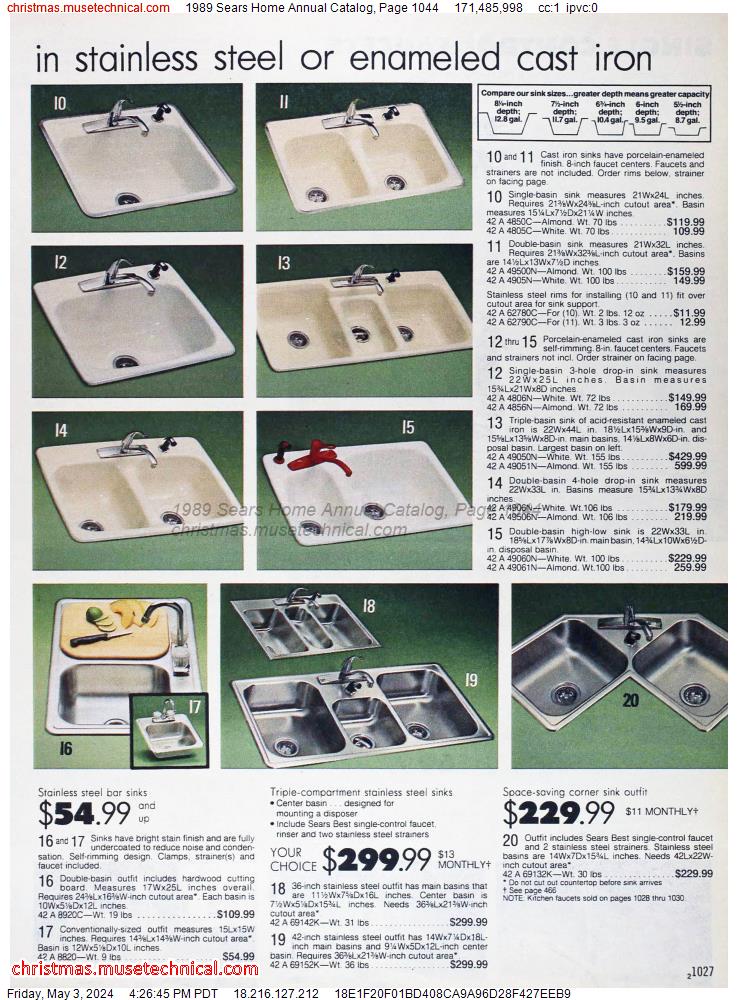 1989 Sears Home Annual Catalog, Page 1044