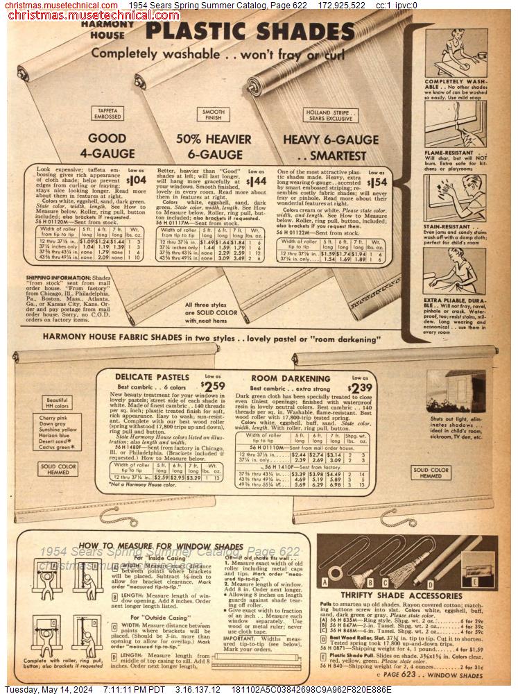 1954 Sears Spring Summer Catalog, Page 622