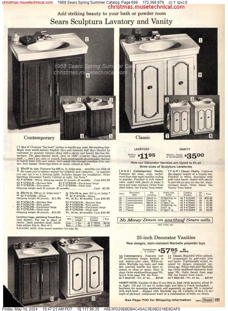 1968 Sears Spring Summer Catalog, Page 699