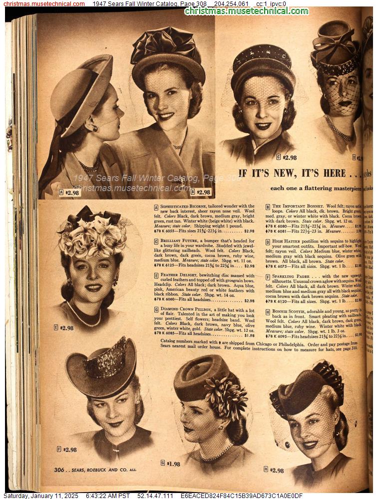 1947 Sears Fall Winter Catalog, Page 308