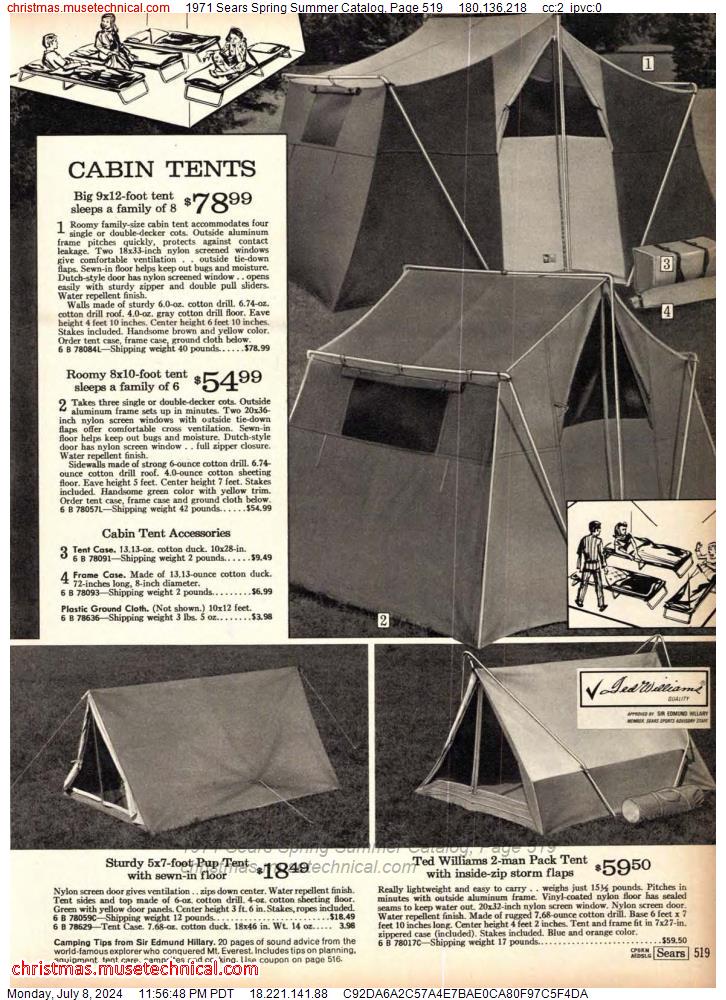 1971 Sears Spring Summer Catalog, Page 519
