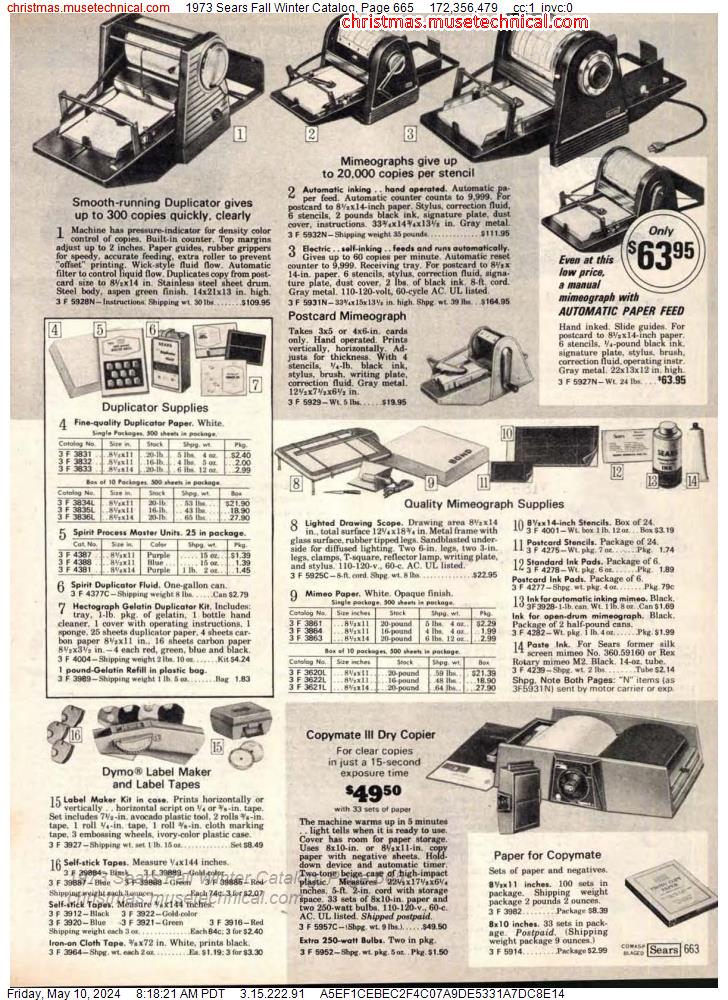 1973 Sears Fall Winter Catalog, Page 665