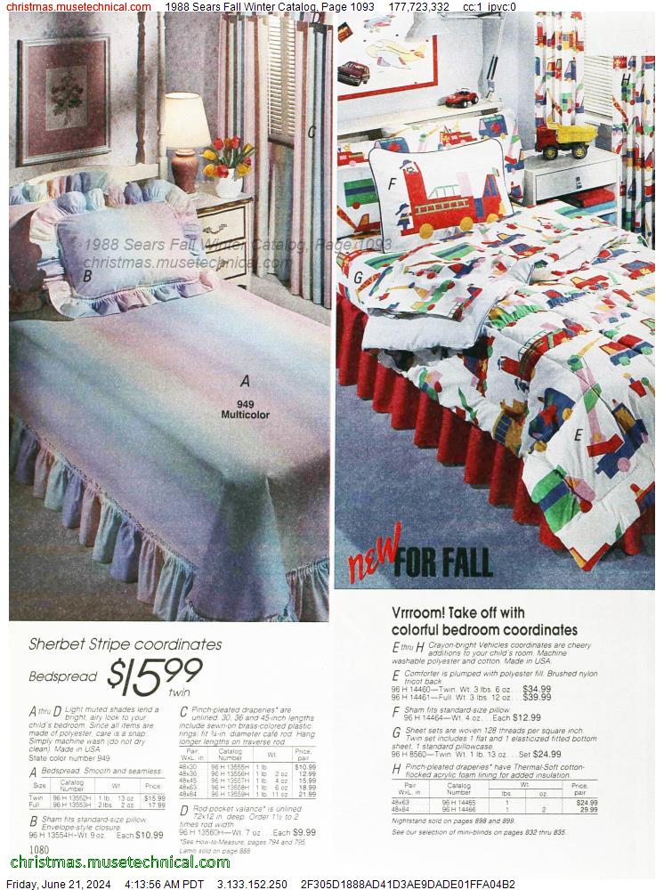 1988 Sears Fall Winter Catalog, Page 1093