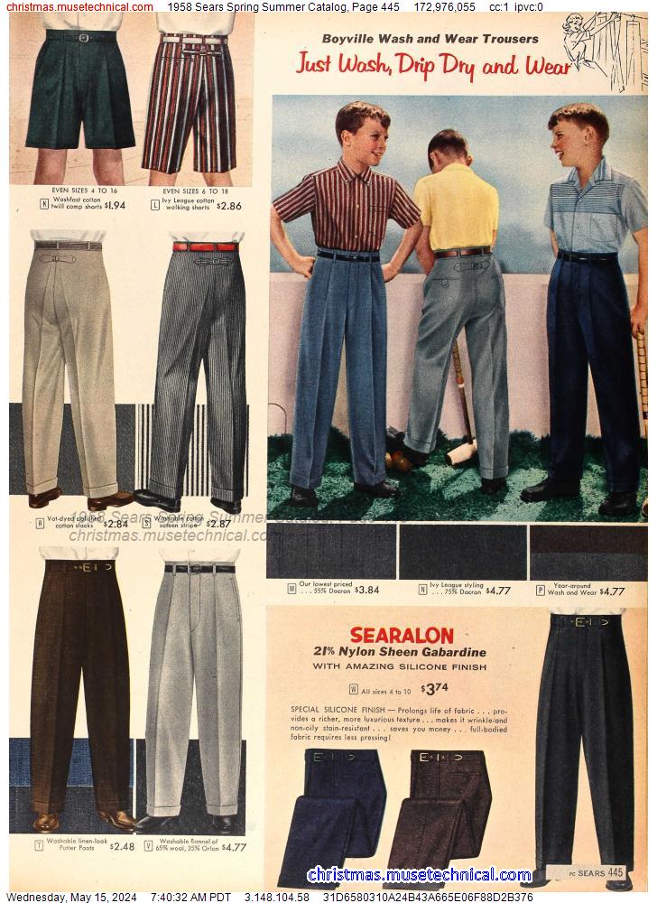 1958 Sears Spring Summer Catalog, Page 445