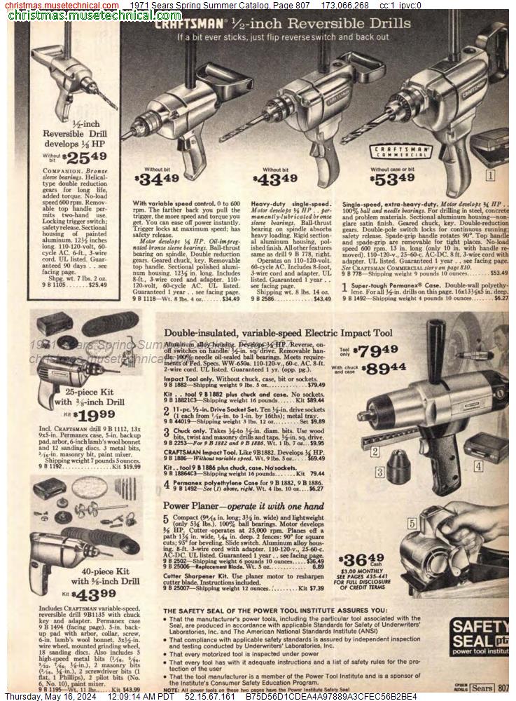 1971 Sears Spring Summer Catalog, Page 807