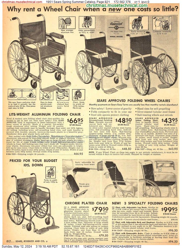 1951 Sears Spring Summer Catalog, Page 821