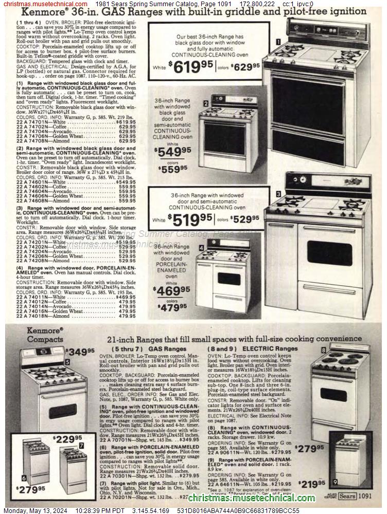 1981 Sears Spring Summer Catalog, Page 1091