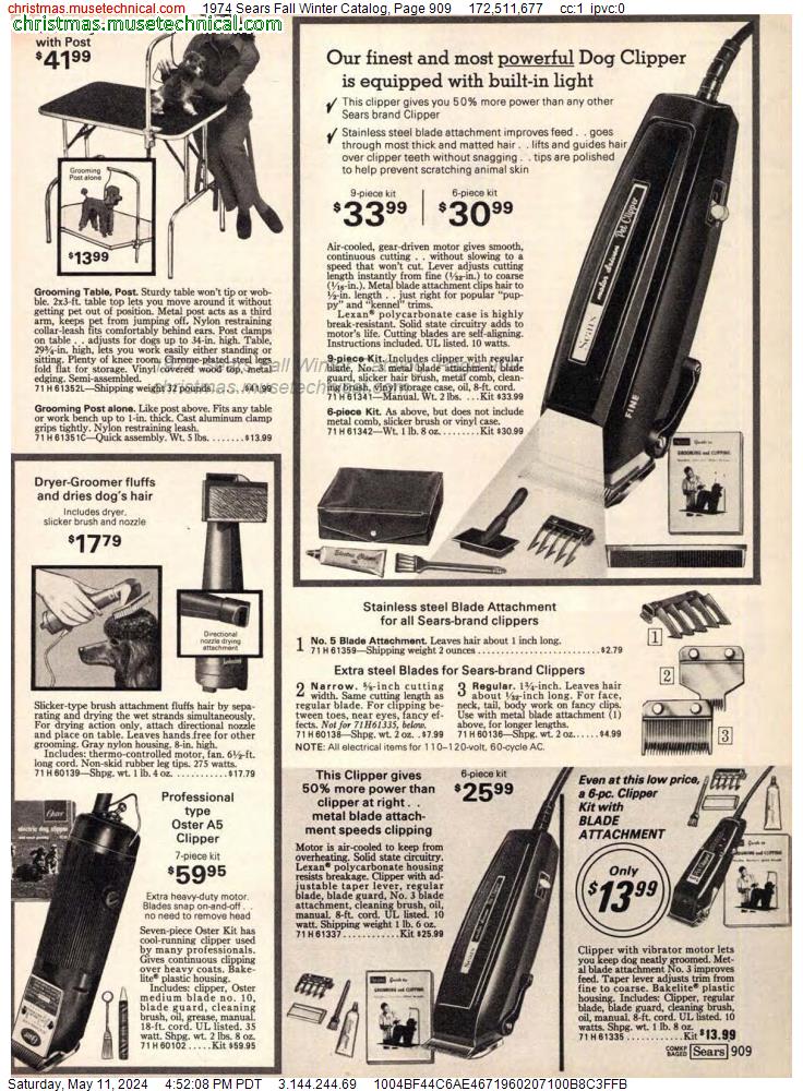 1974 Sears Fall Winter Catalog, Page 909