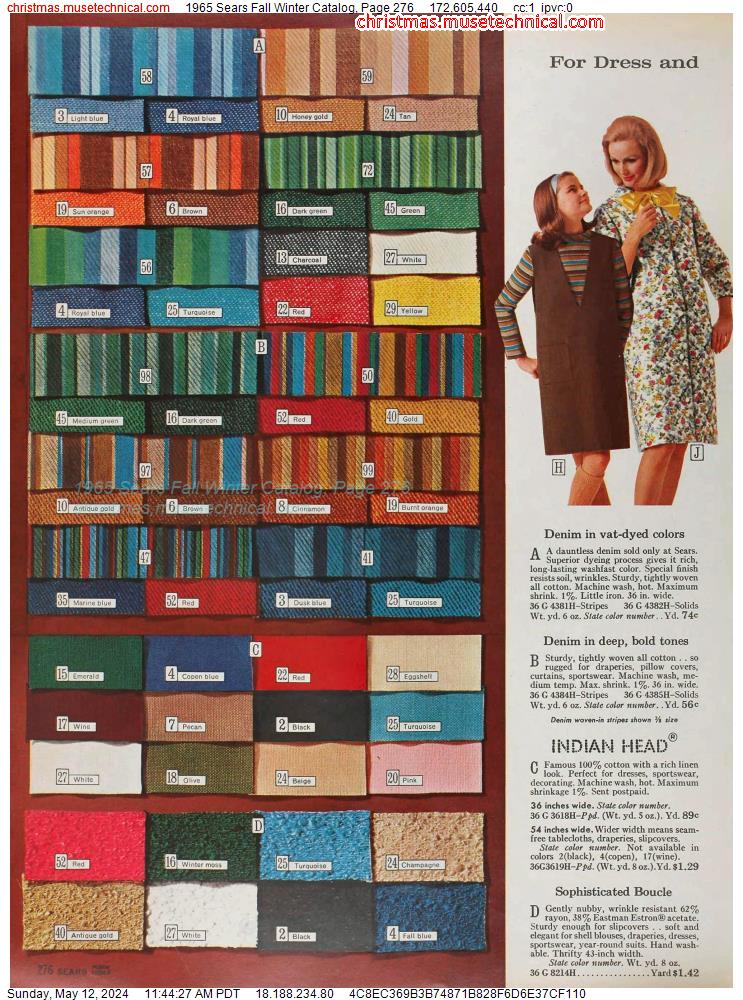1965 Sears Fall Winter Catalog, Page 276