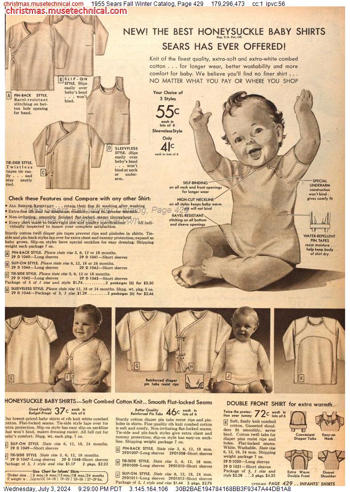 1955 Sears Fall Winter Catalog, Page 429