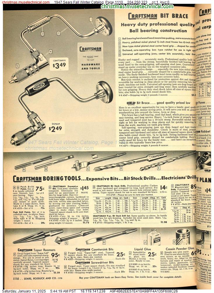 1947 Sears Fall Winter Catalog, Page 1110