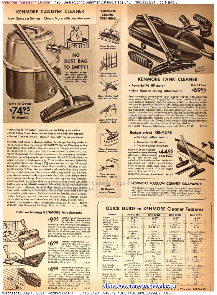 1954 Sears Spring Summer Catalog, Page 813