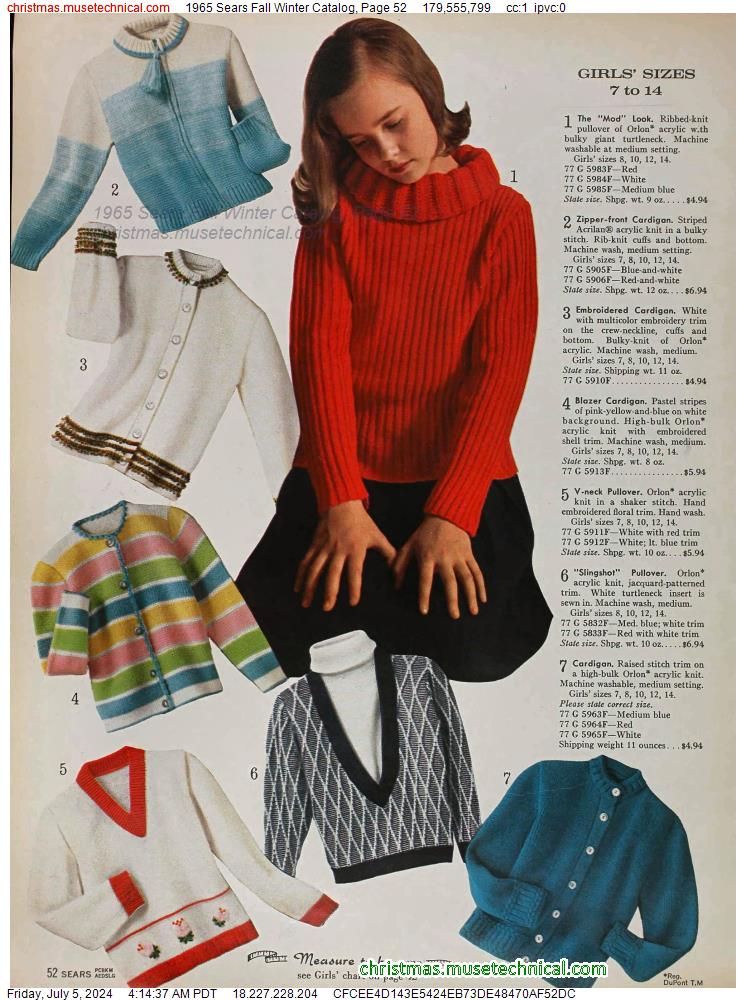 1965 Sears Fall Winter Catalog, Page 52