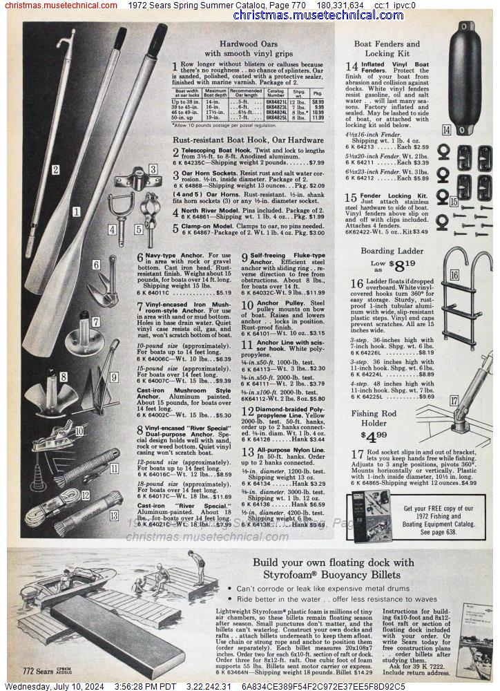 1972 Sears Spring Summer Catalog, Page 770
