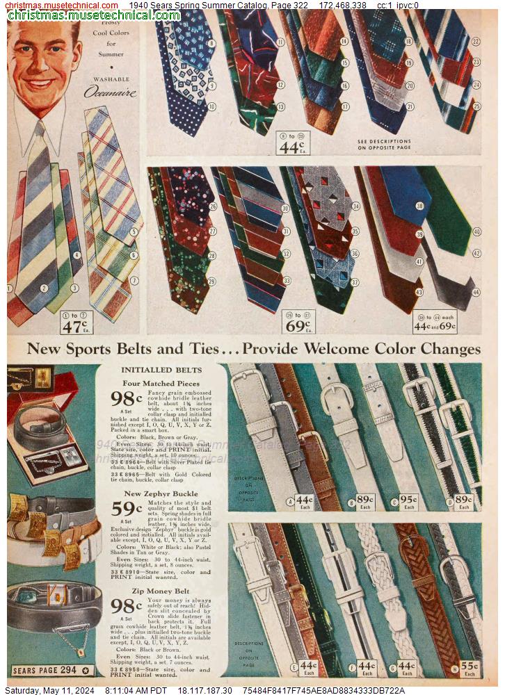 1940 Sears Spring Summer Catalog, Page 322