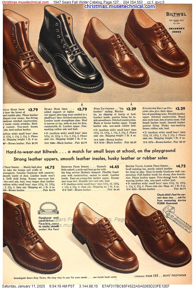 1947 Sears Fall Winter Catalog, Page 137