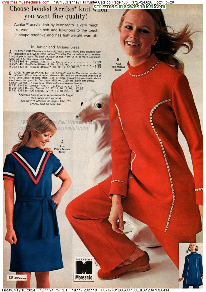 1971 JCPenney Fall Winter Catalog, Page 136