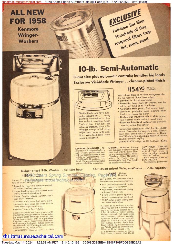 1958 Sears Spring Summer Catalog, Page 906