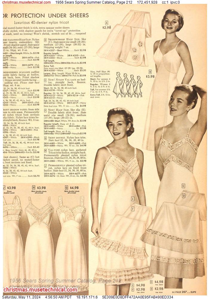1956 Sears Spring Summer Catalog, Page 212