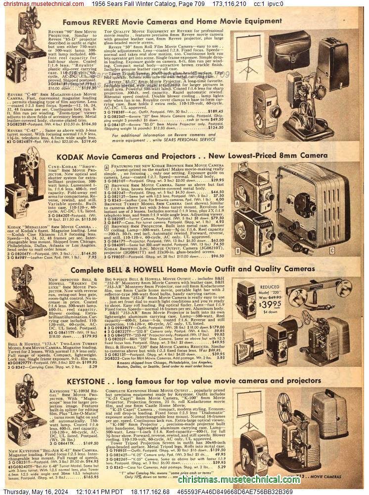1956 Sears Fall Winter Catalog, Page 709