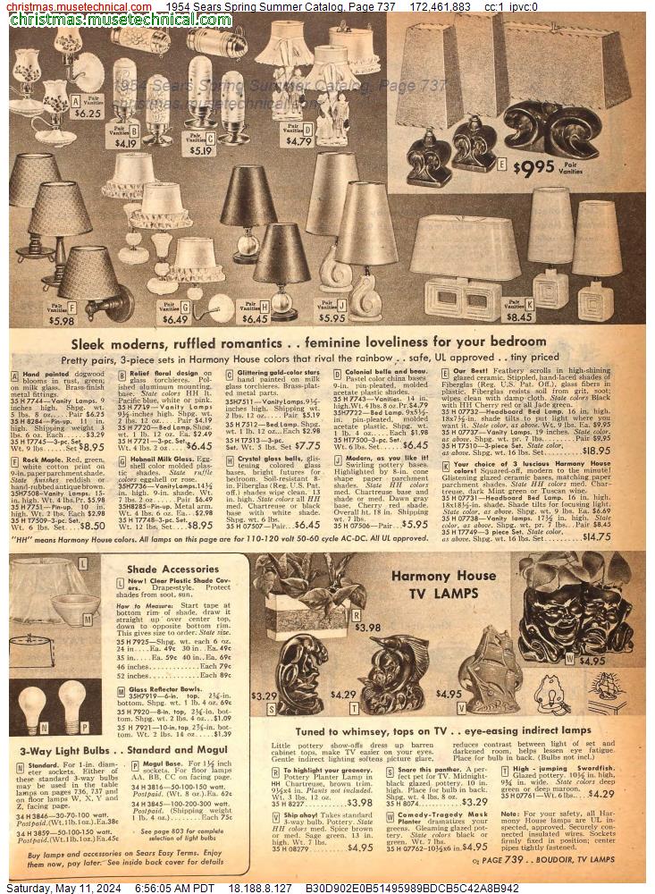 1954 Sears Spring Summer Catalog, Page 737