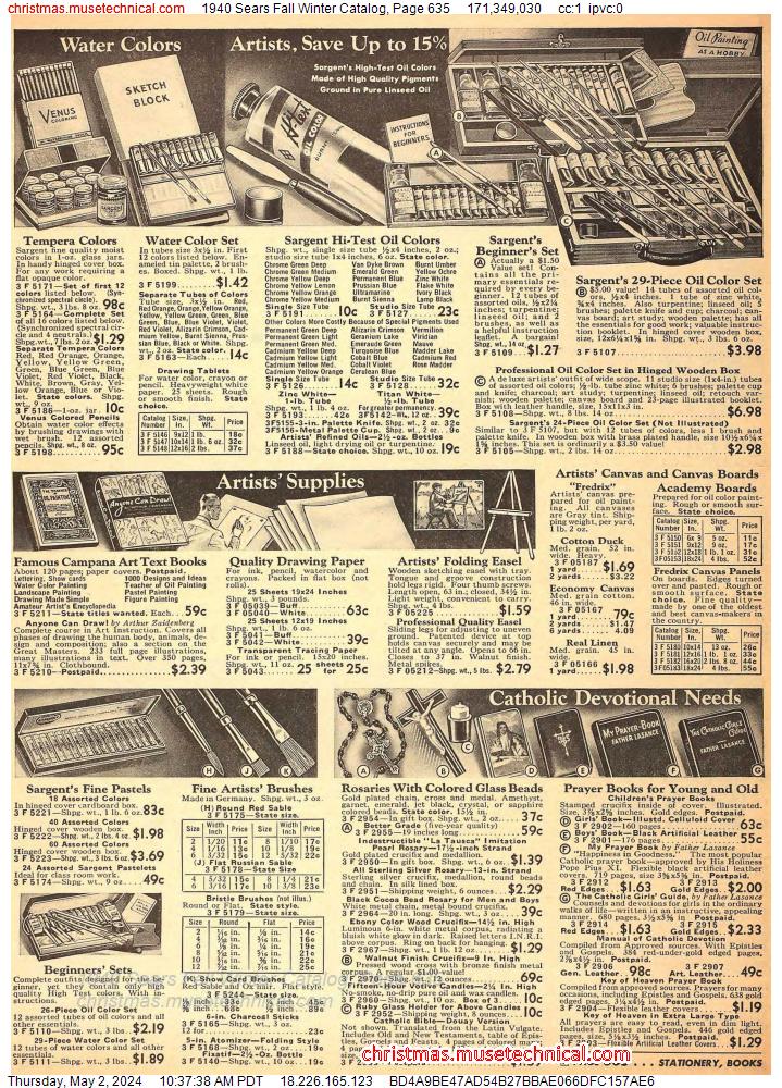 1940 Sears Fall Winter Catalog, Page 635
