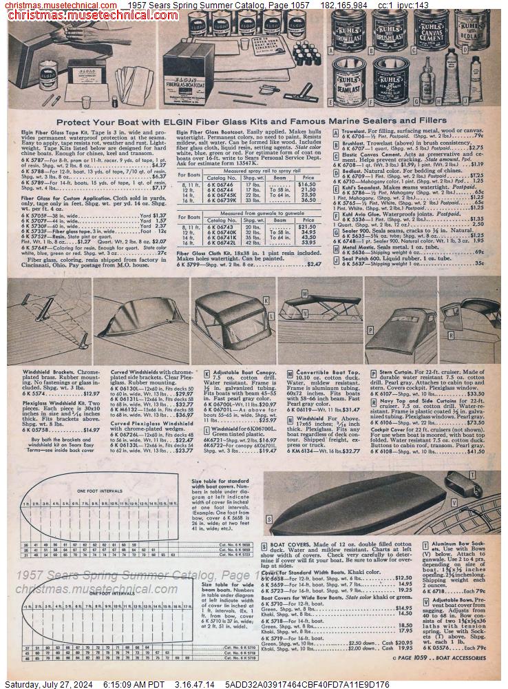 1957 Sears Spring Summer Catalog, Page 1057