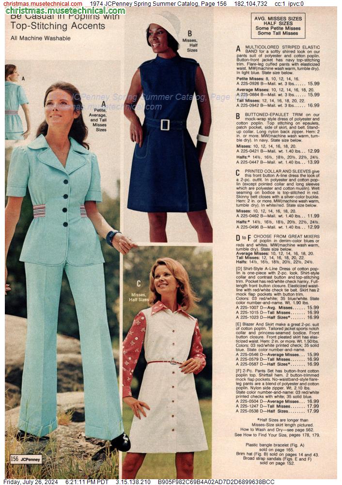 1974 JCPenney Spring Summer Catalog, Page 156