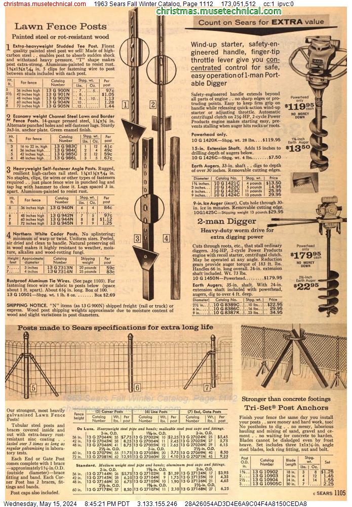 1963 Sears Fall Winter Catalog, Page 1112