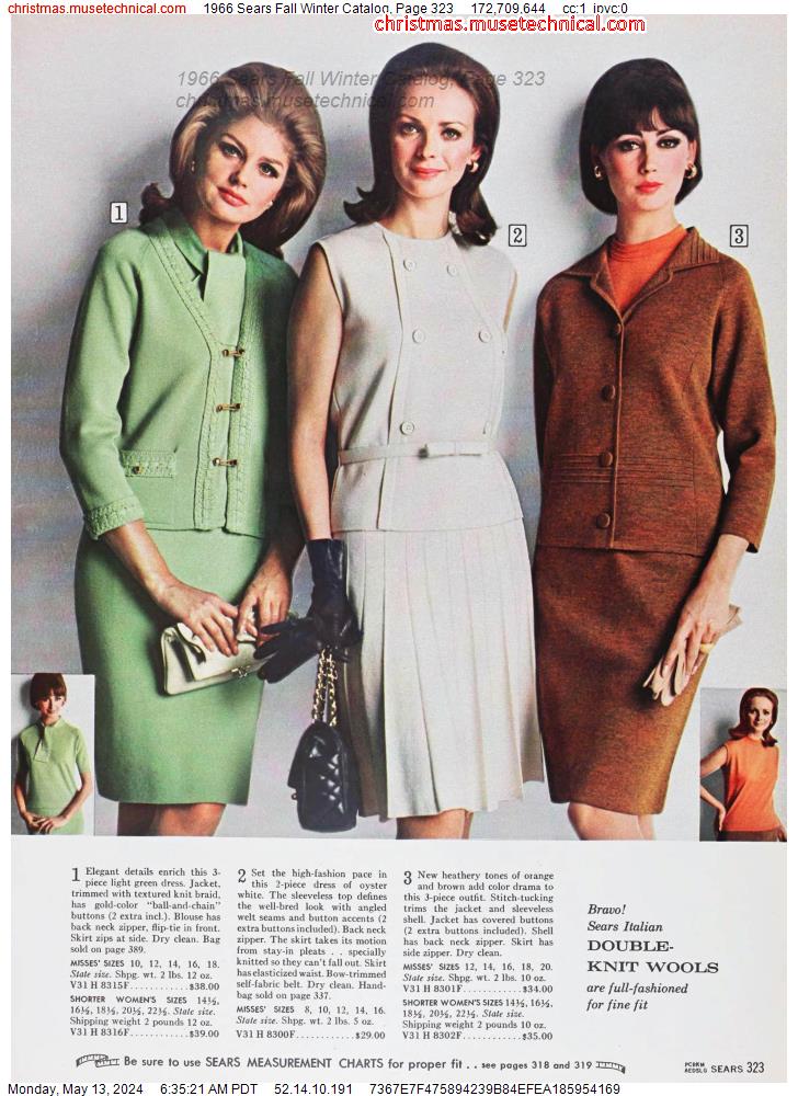 1966 Sears Fall Winter Catalog, Page 323