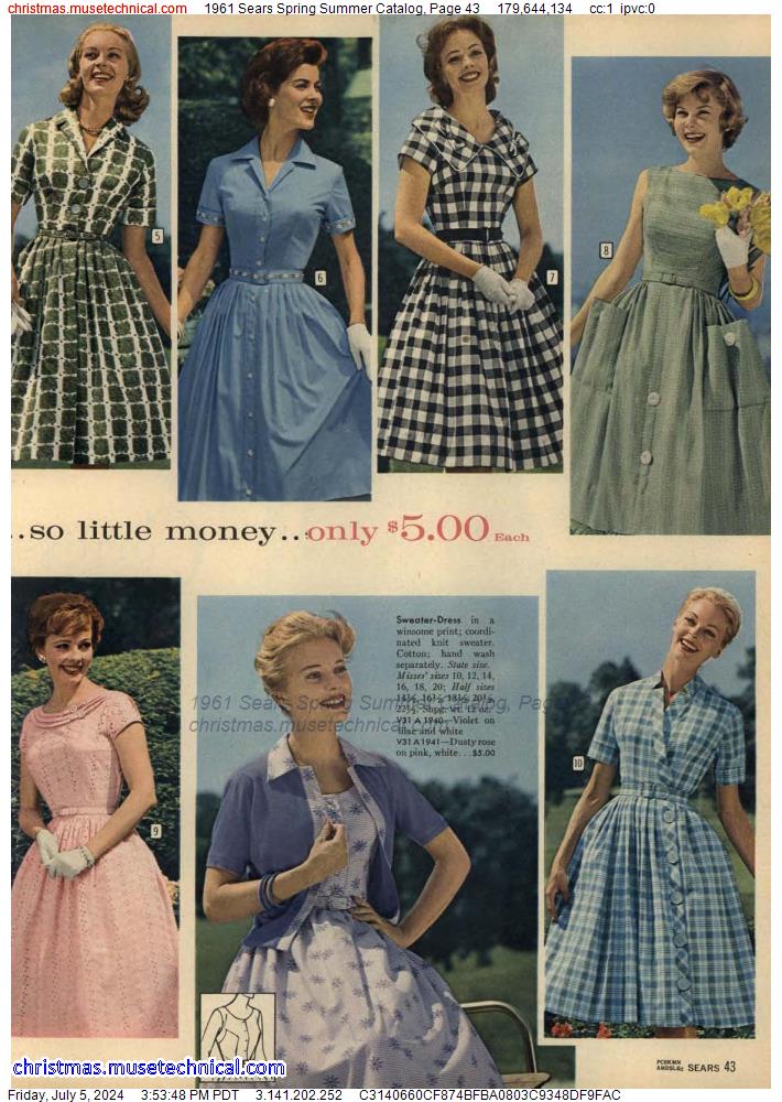 1961 Sears Spring Summer Catalog, Page 43