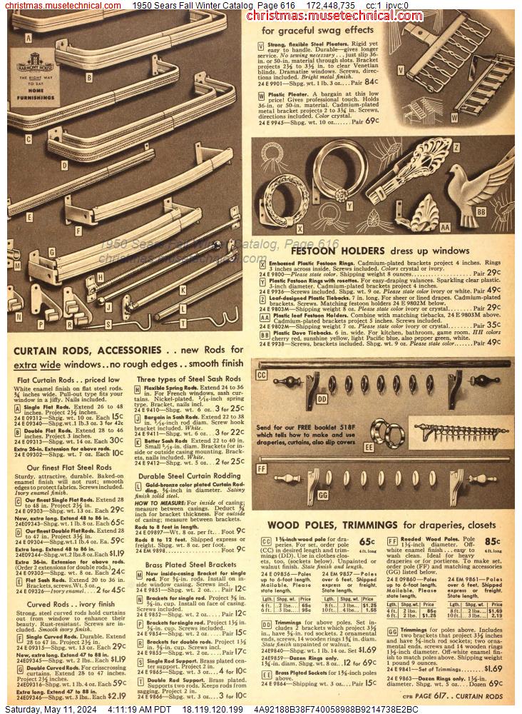 1950 Sears Fall Winter Catalog, Page 616