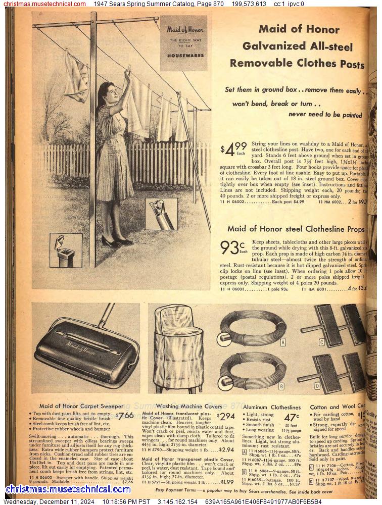 1947 Sears Spring Summer Catalog, Page 870