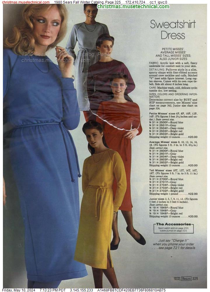 1980 Sears Fall Winter Catalog, Page 325