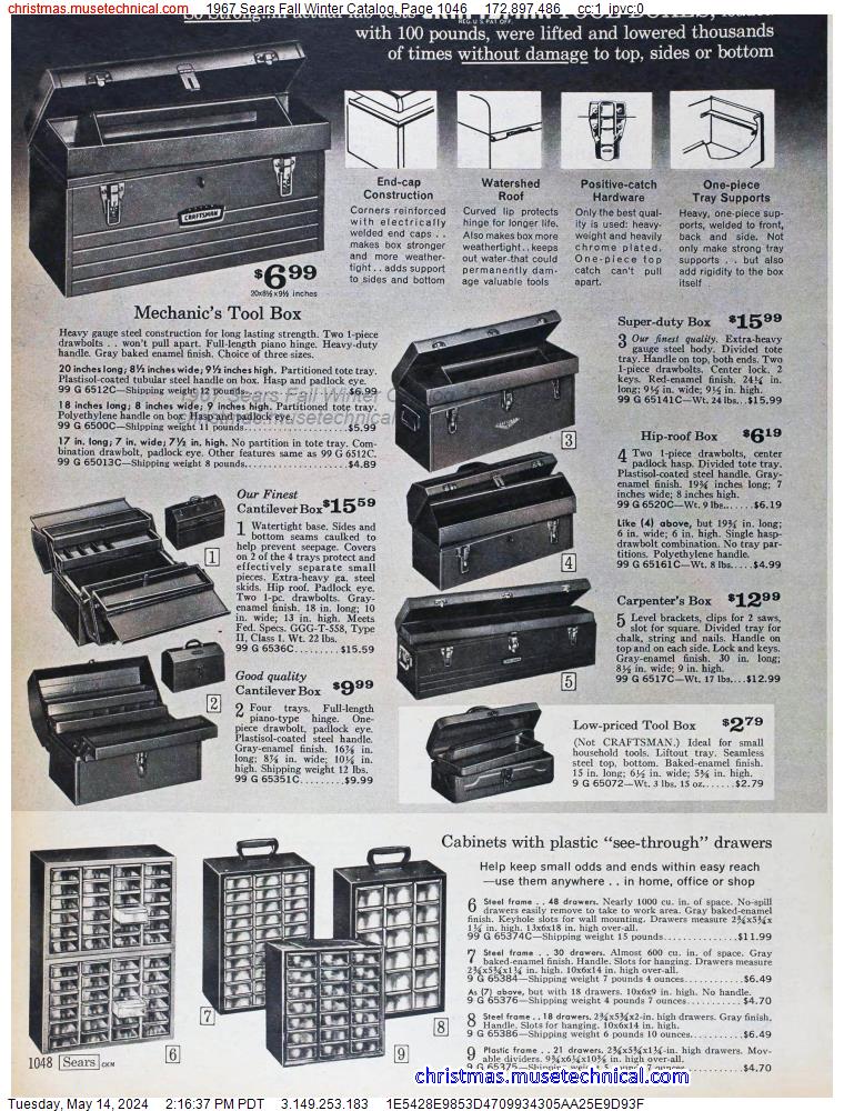 1967 Sears Fall Winter Catalog, Page 1046
