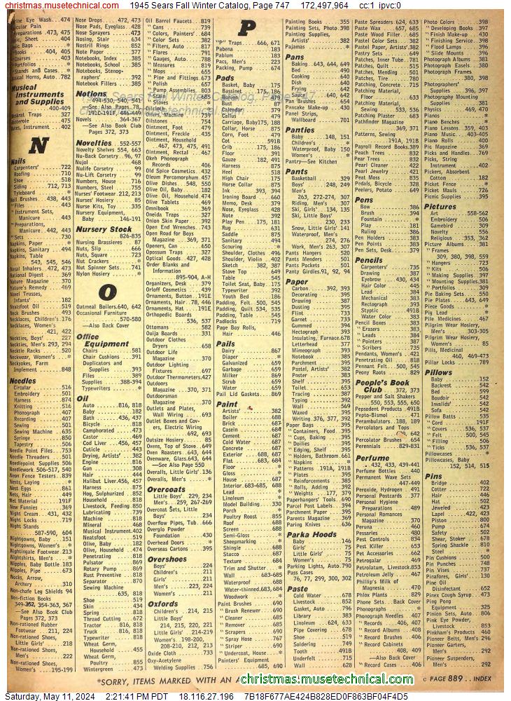 1945 Sears Fall Winter Catalog, Page 747