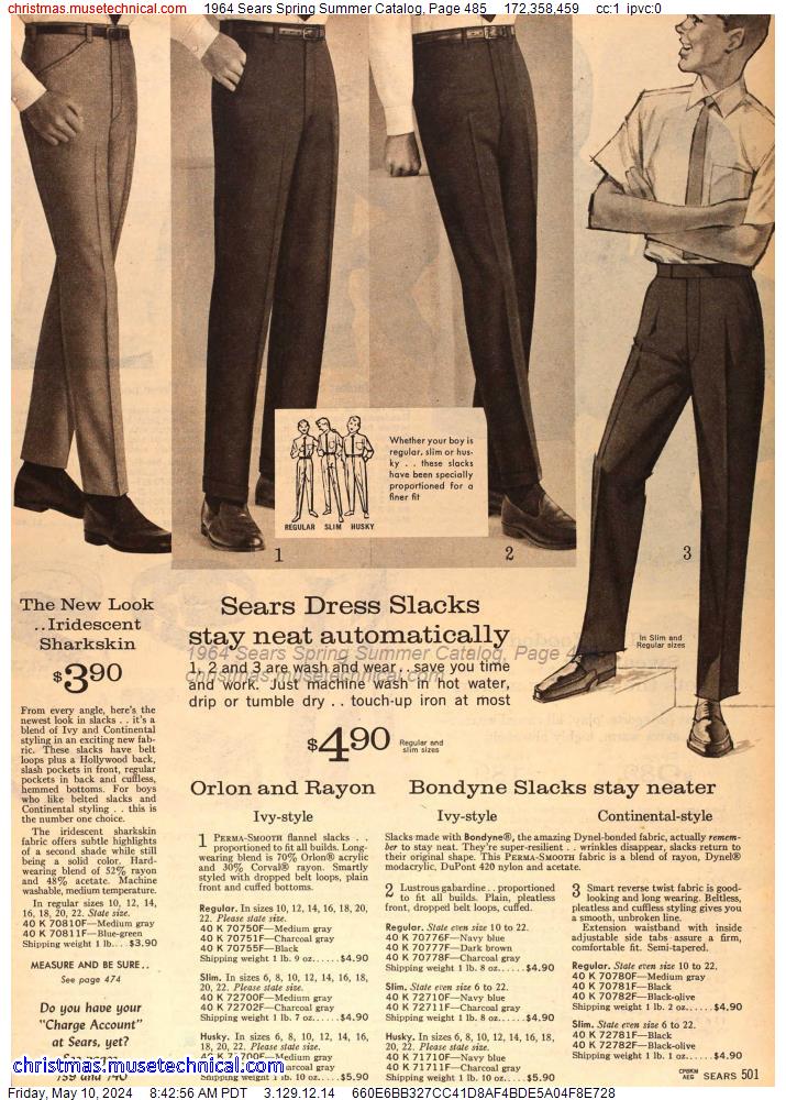 1964 Sears Spring Summer Catalog, Page 485