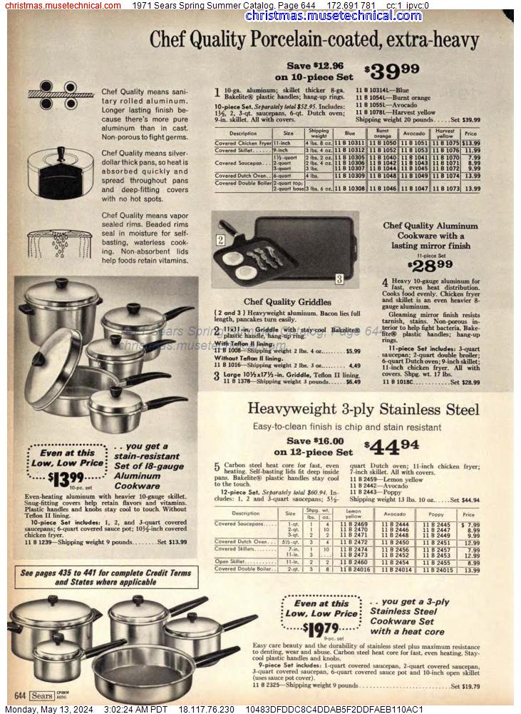 1971 Sears Spring Summer Catalog, Page 644