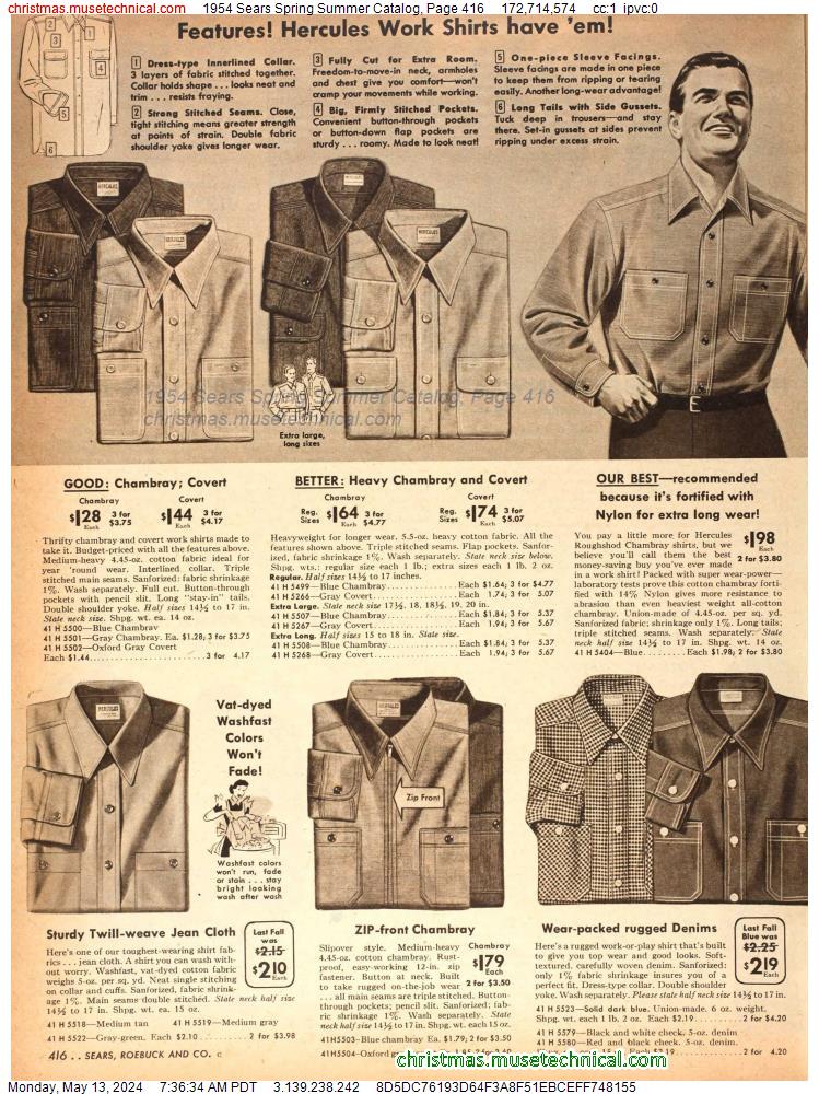 1954 Sears Spring Summer Catalog, Page 416