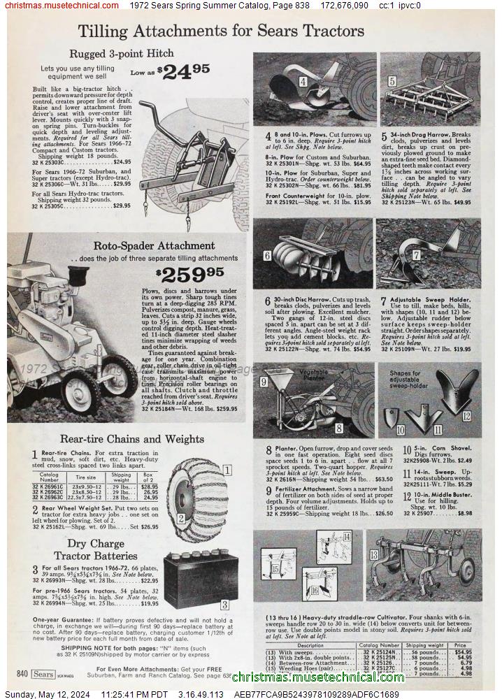 1972 Sears Spring Summer Catalog, Page 838