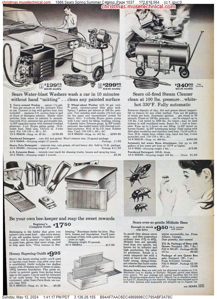 1966 Sears Spring Summer Catalog, Page 1037