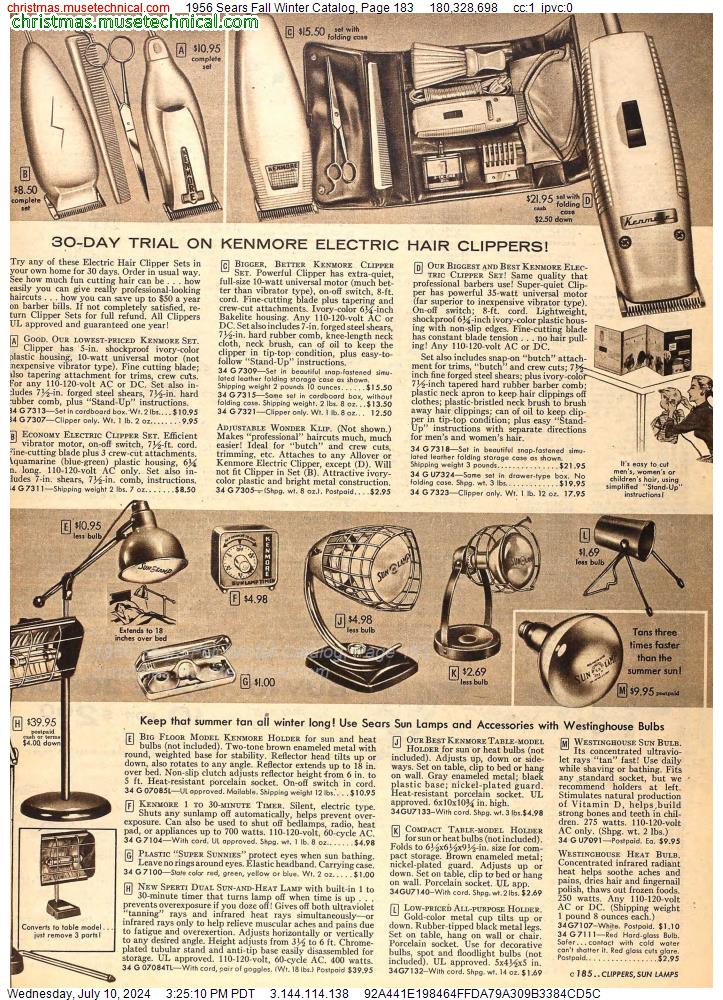 1956 Sears Fall Winter Catalog, Page 183