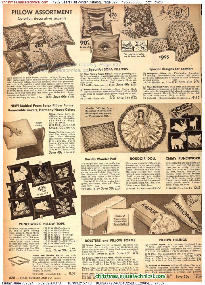 1952 Sears Fall Winter Catalog, Page 627