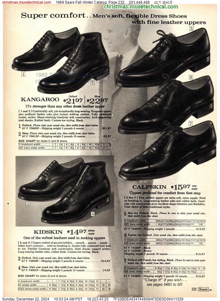 1969 Sears Fall Winter Catalog, Page 232