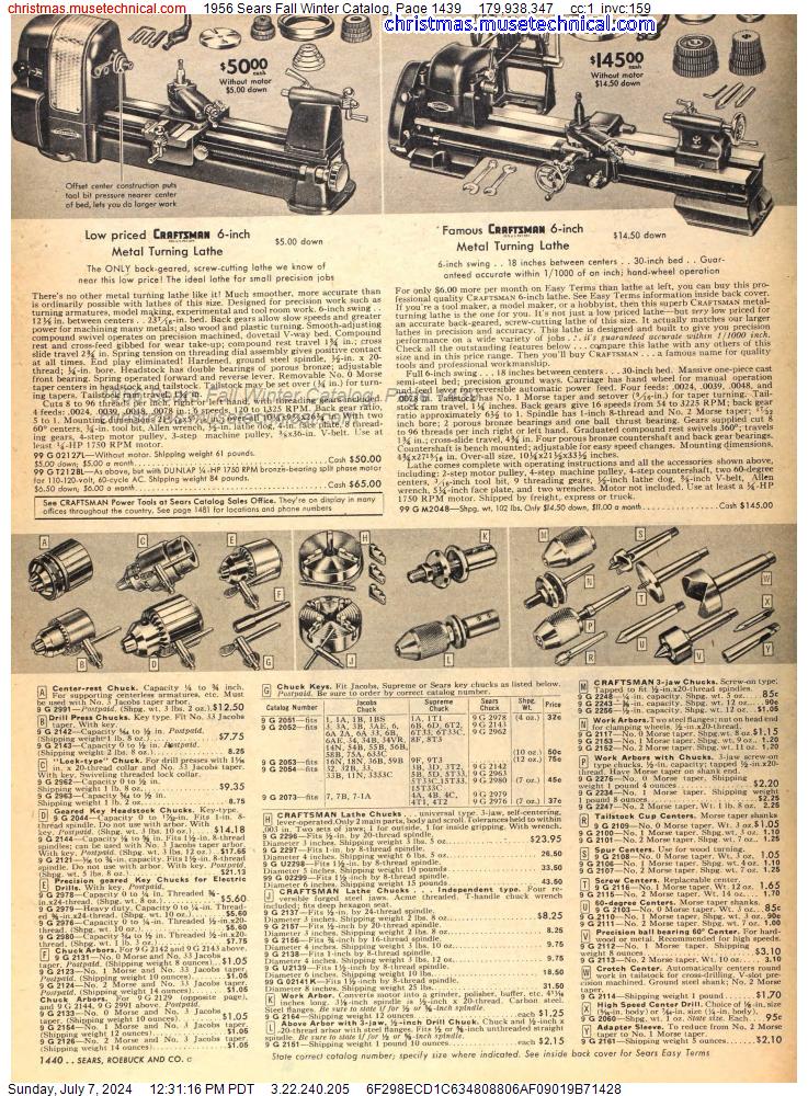 1956 Sears Fall Winter Catalog, Page 1439
