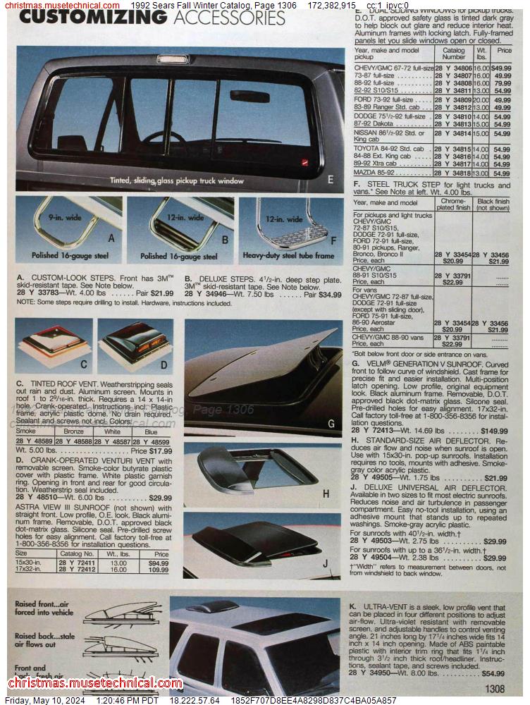 1992 Sears Fall Winter Catalog, Page 1306
